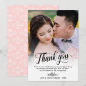 Carte De Remerciements Beau mariage de photo de manuscrit (Devant / Derrière)