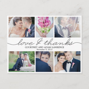 Carte De Remerciements Beau Mariage de photos White