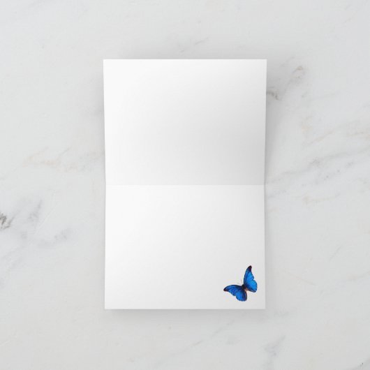 Carte De Remerciements Beau Papillon bleu Morpho Propre et Simple (Intérieur)