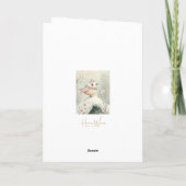 Carte De Remerciements Beau rose Noël oiseau noir (Dos)