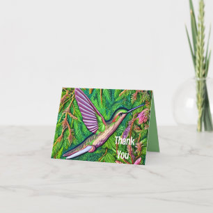 Carte De Remerciements Beau Shabby Chic Petit Colibri.