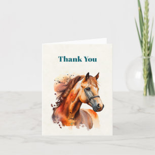 Carte De Remerciements Beau Sorrel Horse Portrait