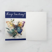 Carte De Remerciements Beautiful and Colorful Butterfly Greeting (Intérieur)