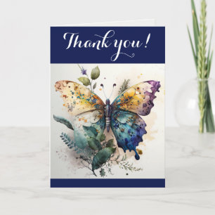 Carte De Remerciements Beautiful and Colorful Butterfly Greeting