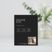 Carte De Remerciements Beautiful Black & White Wedding (Debout devant)