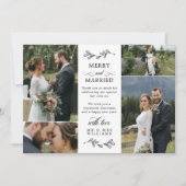 Carte De Remerciements Beautiful Mistletoe Merry Married Christmas (Devant)