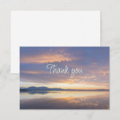 Carte De Remerciements Beautiful Sunset Over Lake Scenery Thank You (Devant / Derrière)