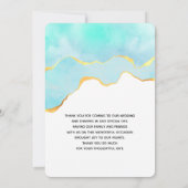 Carte De Remerciements Beautiful Tropical Green with Gold Border (Dos)