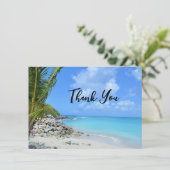 Carte De Remerciements Beautiful Turquoise Tropical Beach (Debout devant)