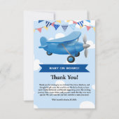 Carte De Remerciements Bébé à bord ! Baby shower d'avion (Devant)
