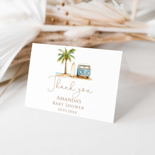 Carte De Remerciements Bébé à bord Baby shower d'été