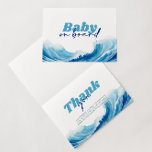 Carte De Remerciements Bébé à bord Baby shower, Surf bébé<br><div class="desc">Express votre gratitude avec notre Carte de remerciements Surf bébé "Baby on Board"! Parfait pour un baby shower de plage d'été, cette carte est une façon délicieuse de remercier les invités pour leurs cadeaux réfléchis et leurs bons voeux. Avec son thème de plage et son design d'inspiration surf, il reflète...</div>