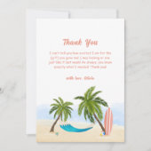 Carte De Remerciements Bébé À Bord Du Baby shower De Surf De Plage (Devant)