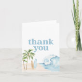 Carte De Remerciements Bébé à bord Surf Beach Baby shower (Devant)