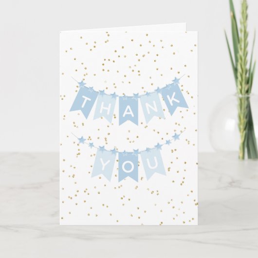 Carte de remerciements Bébé bleu (Devant)