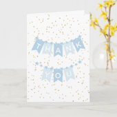 Carte de remerciements Bébé bleu (Fleur jaune)