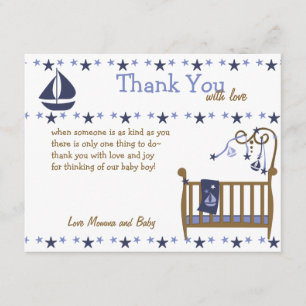 Carte De Remerciements Bébé bleu