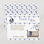 Carte De Remerciements Bébé bleu (Devant / Derrière)