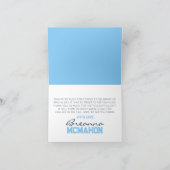 Carte De Remerciements Bébé Bleu & Blanc Paw Graduation Plier (Intérieur)