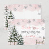 Carte De Remerciements Bébé c'est froid dehors Baby shower fille (Devant / Derrière)