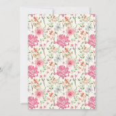 Carte De Remerciements Bébé dans le Baby shower de fleurs d'aquarelle en  (Dos)