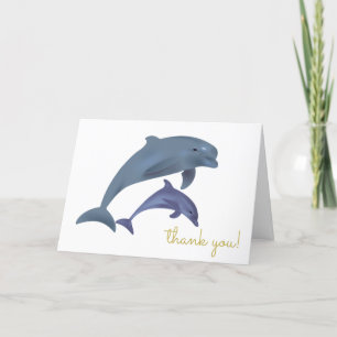 Carte De Remerciements Bébé Dauphin Garçon ou Baby shower fille