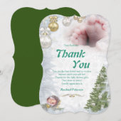 Carte de remerciements bébé de Noël (Devant / Derrière)