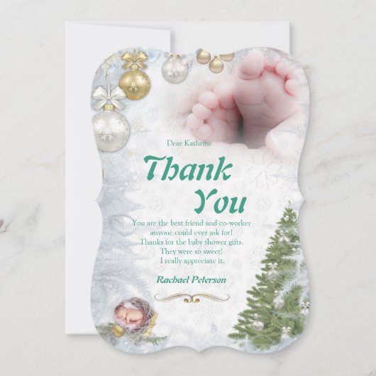 Carte de remerciements bébé de Noël (Devant)