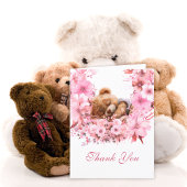 Carte De Remerciements Bébé doux Ours rose floral