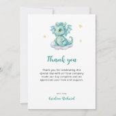 Carte De Remerciements Bébé dragon mignon (Devant)