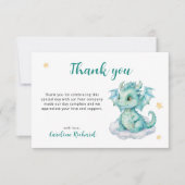 Carte De Remerciements Bébé Dragon Mignon (Devant)