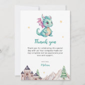Carte De Remerciements Bébé Dragon Mignon (Devant)