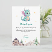 Carte De Remerciements Bébé Dragon Mignon (Debout devant)