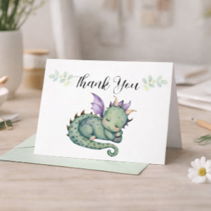 Carte De Remerciements Bébé Dragon Mignon
