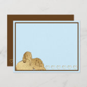 Carte De Remerciements Bébé Eléphant Bleu Or (Devant / Derrière)