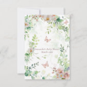 Carte De Remerciements Bébé en Fleur Bois Floral Bébé Fille Douche (Dos)