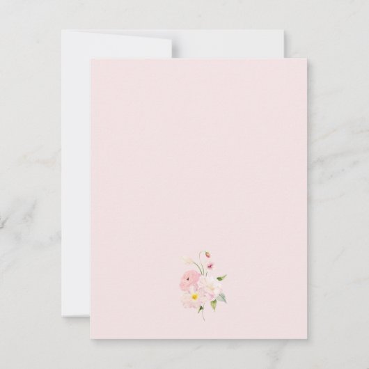 Carte De Remerciements Bébé En Fleur Bow Rose (Dos)