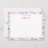 Carte De Remerciements Bébé en fleur rose violet Fleur sauvage Nouveau bé (Devant)