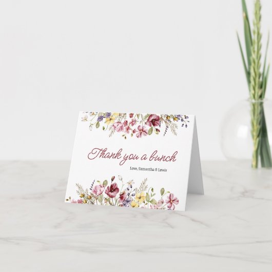 Carte De Remerciements Bébé en fleurs (Devant)