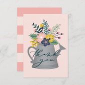 Carte De Remerciements Bébé en fleurs (Devant / Derrière)