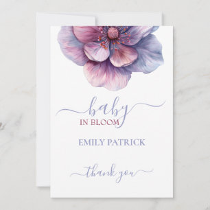 Carte De Remerciements Bébé en fleurs baby shower floral