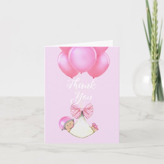 Carte De Remerciements Bébé fille (Devant)