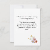 Carte De Remerciements bébé fleur sauvage en fleurs (Dos)