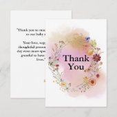 Carte De Remerciements bébé fleur sauvage en fleurs (Devant / Derrière)