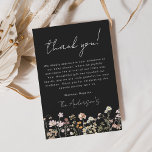Carte De Remerciements Bébé Fleur sauvage noir dans le Baby shower en fle<br><div class="desc">Express votre gratitude en style avec notre Baby shower Fleur sauvage Merci Cartes de notre Collection Party. Ces cartes sont un ajout charmant et significatif à votre baby shower, vous permettant de remercier vos invités avec une touche d'élégance rustique. Chaque carte de remerciements de cette collection présente des illustrations fleurs...</div>
