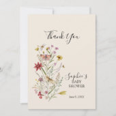 Carte De Remerciements Bébé Fleur sauvage Whimsical En Fleur (Devant)