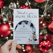 Carte De Remerciements Bébé froid à l'extérieur Fleur d'hiver Cerf Baby S