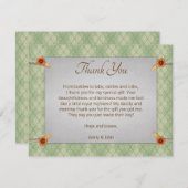 Carte De Remerciements Bébé Green Knit (Devant / Derrière)