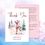 Carte De Remerciements Bébé il fait froid à l'extérieur baby shower bébé<br><div class="desc">Bébé il fait froid dehors fille chevreuil baby shower modèle modifiable carte de remerciements pour le baby shower à thème hivernal. Joli cerf de bébé en casquette d'hiver rose et foulard roses cartes de remerciements arrière - plans enneigés baby shower.</div>