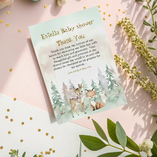 Carte De Remerciements Bébé, il fait froid dehors Baby Shower Bois hivern